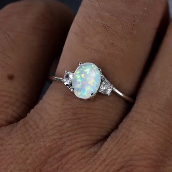 Silver Opal‎ Ring - Picture 3 of 3
